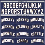 Maglia autentica personalizzata in maglia a coste da baseball, bianca e blu navy, stile retrò Maglia autentica personalizzata in maglia a coste da baseball, bianca e blu navy, stile retrò