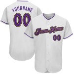 Maglia da baseball autentica Gold Jersey Viola-Old Custom White Maglia da baseball autentica Gold Jersey Viola-Old Custom White