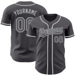 Maglia da baseball autentica personalizzata grigia, grigio acciaio Maglia da baseball autentica personalizzata grigia, grigio acciaio