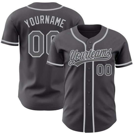 Maglia da baseball autentica personalizzata grigia, grigio acciaio Maglia da baseball autentica personalizzata grigia, grigio acciaio
