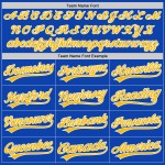 Maglia da baseball Thunder Blue Custom Autentica Oro-Bianco Maglia da baseball Thunder Blue Custom Autentica Oro-Bianco