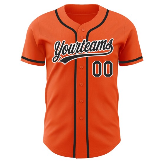 Maglia da baseball arancione personalizzata autentica nera e bianca Maglia da baseball arancione personalizzata autentica nera e bianca