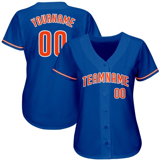 Maglia da baseball autentica personalizzata arancione-bianca Royal Maglia da baseball autentica personalizzata arancione-bianca Royal