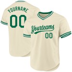 Maglia da baseball verde-bianca color crema, stile retrò, autentica Kelly personalizzata Maglia da baseball verde-bianca color crema, stile retrò, autentica Kelly personalizzata