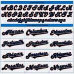 Maglia da baseball autentica personalizzata blu, bianca, nera e polvere Maglia da baseball autentica personalizzata blu, bianca, nera e polvere