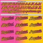 Maglia da baseball autentica, sfumata, personalizzata, gialla, rosa e nera Maglia da baseball autentica, sfumata, personalizzata, gialla, rosa e nera