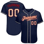 Maglia da baseball blu navy personalizzata crema-rosso autentica città Maglia da baseball blu navy personalizzata crema-rosso autentica città