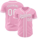 Maglia da baseball rosa bianca leggera autentica personalizzata Maglia da baseball rosa bianca leggera autentica personalizzata