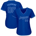 Maglia da baseball personalizzata autentica blu reale, blu chiaro Maglia da baseball personalizzata autentica blu reale, blu chiaro