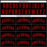 Maglia da baseball nera rossa autentica personalizzata Maglia da baseball nera rossa autentica personalizzata