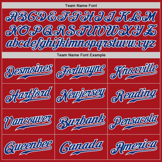 Maglia da baseball autentica a righe bianche personalizzate, colore rosso royal-white Maglia da baseball autentica a righe bianche personalizzate, colore rosso royal-white