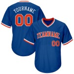 Maglia personalizzata da baseball a costine Royal Authentic Throwback Arancione-Bianco Maglia personalizzata da baseball a costine Royal Authentic Throwback Arancione-Bianco