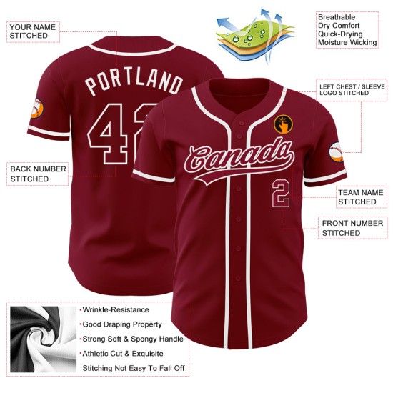 Maglia da baseball autentica Crimson Jersey Crimson-White personalizzata Maglia da baseball autentica Crimson Jersey Crimson-White personalizzata
