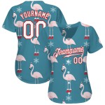 Maglia da baseball autentica, bianca e rossa, 3D, personalizzata per Natale Maglia da baseball autentica, bianca e rossa, 3D, personalizzata per Natale