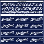 Maglia da baseball blu navy, autentica, personalizzata, bianca e chiara Maglia da baseball blu navy, autentica, personalizzata, bianca e chiara