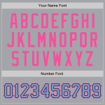 Maglia da baseball autentica personalizzata, blu-rosa e grigia leggera Maglia da baseball autentica personalizzata, blu-rosa e grigia leggera