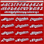 Maglia da baseball autentica bianca e blu navy personalizzata rossa Maglia da baseball autentica bianca e blu navy personalizzata rossa