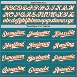 Maglia da baseball personalizzata autentica a righe bianche e arancioni, verde acqua Maglia da baseball personalizzata autentica a righe bianche e arancioni, verde acqua