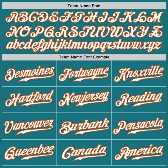 Maglia da baseball personalizzata autentica a righe bianche e arancioni, verde acqua Maglia da baseball personalizzata autentica a righe bianche e arancioni, verde acqua