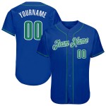 Maglia da baseball Kelly verde-bianca personalizzata autentica Royal Maglia da baseball Kelly verde-bianca personalizzata autentica Royal