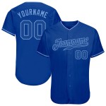 Maglia da baseball personalizzata autentica blu reale, blu chiaro Maglia da baseball personalizzata autentica blu reale, blu chiaro