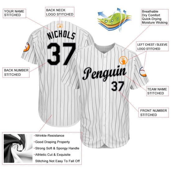 Maglia da baseball personalizzata con righe nere, bianca, nera e grigia Maglia da baseball personalizzata con righe nere, bianca, nera e grigia