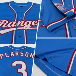 Maglia da baseball personalizzata, bianca, rossa e blu, autentica Maglia da baseball personalizzata, bianca, rossa e blu, autentica