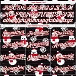 Maglia da baseball 3D nera rossa e bianca personalizzata autentica di Natale Maglia da baseball 3D nera rossa e bianca personalizzata autentica di Natale