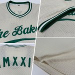Maglia da baseball verde-bianca color crema, stile retrò, autentica Kelly personalizzata Maglia da baseball verde-bianca color crema, stile retrò, autentica Kelly personalizzata