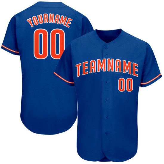 Maglia da baseball autentica personalizzata arancione-bianca Royal Maglia da baseball autentica personalizzata arancione-bianca Royal