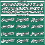 Maglia da baseball Kelly verde autentica, a righe bianche e grigie, personalizzata Maglia da baseball Kelly verde autentica, a righe bianche e grigie, personalizzata