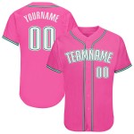 Maglia da baseball personalizzata verde autentica rosa bianca-Kelly Maglia da baseball personalizzata verde autentica rosa bianca-Kelly