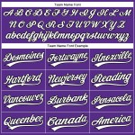 Maglia da baseball autentica personalizzata a righe viola, bianche e nere Maglia da baseball autentica personalizzata a righe viola, bianche e nere