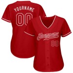 Maglia da baseball autentica rossa e bianca personalizzata Maglia da baseball autentica rossa e bianca personalizzata