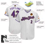 Maglia da baseball autentica Gold Jersey Viola-Old Custom White Maglia da baseball autentica Gold Jersey Viola-Old Custom White