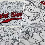 Maglia da baseball natalizia autentica grigia 3D rossa e nera personalizzata Maglia da baseball natalizia autentica grigia 3D rossa e nera personalizzata