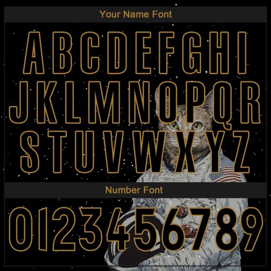 Maglia da baseball personalizzata con motivo oro autentico, nera e antica, 3D, astronauta nero Maglia da baseball personalizzata con motivo oro autentico, nera e antica, 3D, astronauta nero