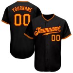 Maglia da baseball autentica nera personalizzata oro-rossa Maglia da baseball autentica nera personalizzata oro-rossa