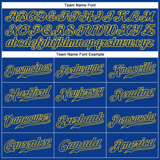 Maglia da baseball personalizzata Royal Royal-Gold autentica Maglia da baseball personalizzata Royal Royal-Gold autentica