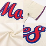Maglia a coste personalizzata retrò, autentica maglia da baseball, color crema, rosso e nero Maglia a coste personalizzata retrò, autentica maglia da baseball, color crema, rosso e nero