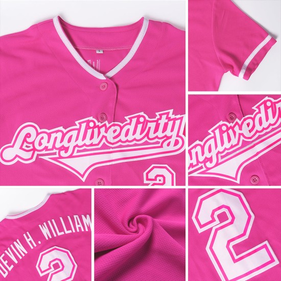 Maglia da baseball personalizzata verde autentica rosa bianca-Kelly Maglia da baseball personalizzata verde autentica rosa bianca-Kelly