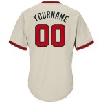 Maglia a coste personalizzata retrò, autentica maglia da baseball, color crema, rosso e nero Maglia a coste personalizzata retrò, autentica maglia da baseball, color crema, rosso e nero