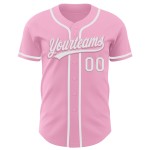 Maglia da baseball rosa bianca leggera autentica personalizzata Maglia da baseball rosa bianca leggera autentica personalizzata