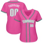 Maglia da baseball personalizzata verde autentica rosa bianca-Kelly Maglia da baseball personalizzata verde autentica rosa bianca-Kelly