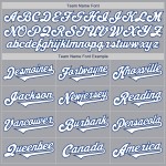 Maglia da baseball autentica personalizzata, bianca e blu, due toni di grigio Maglia da baseball autentica personalizzata, bianca e blu, due toni di grigio