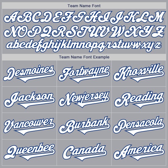 Maglia da baseball autentica personalizzata, bianca e blu, due toni di grigio Maglia da baseball autentica personalizzata, bianca e blu, due toni di grigio
