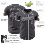 Maglia da baseball autentica personalizzata grigia, grigio acciaio Maglia da baseball autentica personalizzata grigia, grigio acciaio