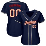 Maglia da baseball blu navy personalizzata crema-rosso autentica città Maglia da baseball blu navy personalizzata crema-rosso autentica città