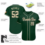 Maglia da baseball personalizzata verde crema-nera autentica Maglia da baseball personalizzata verde crema-nera autentica