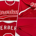 Maglia da baseball autentica rossa e bianca personalizzata Maglia da baseball autentica rossa e bianca personalizzata